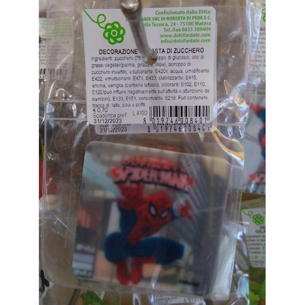 Vestibiscotti in pasta di zucchero Disney Marvel Spider-Man