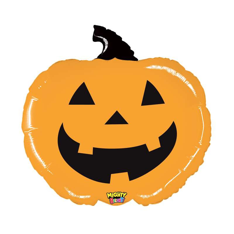 Palloncino in mylar tondo zucca di Halloween sorridente grande Betallic